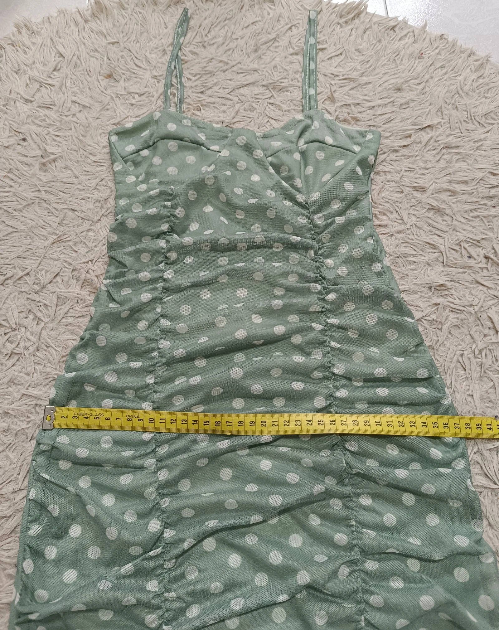 Vestido de bolinhas 🌄 verde pastel / Robe à pois vert pastel – photo 9